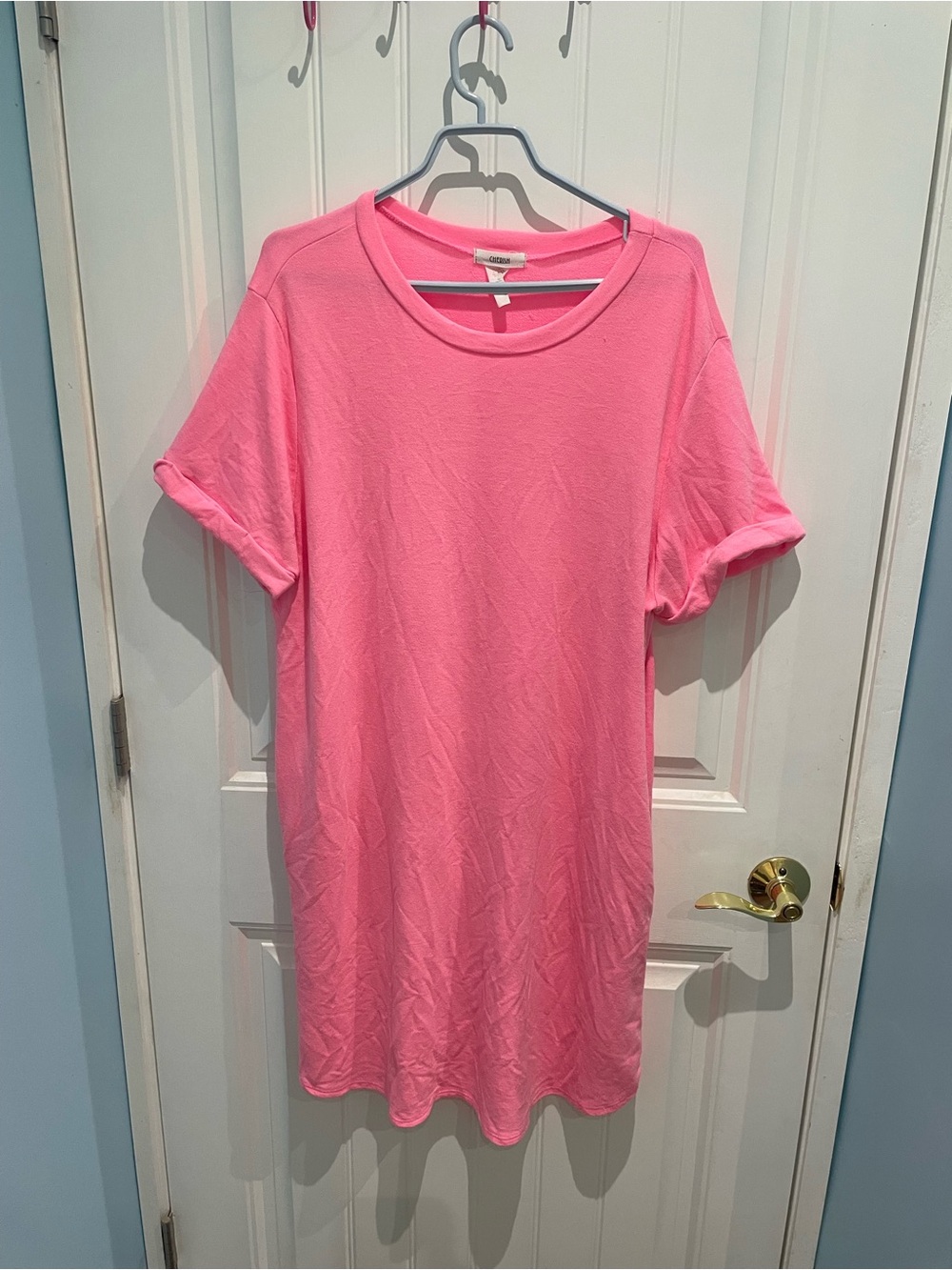Neon Pink Plus Size Dress with pockets